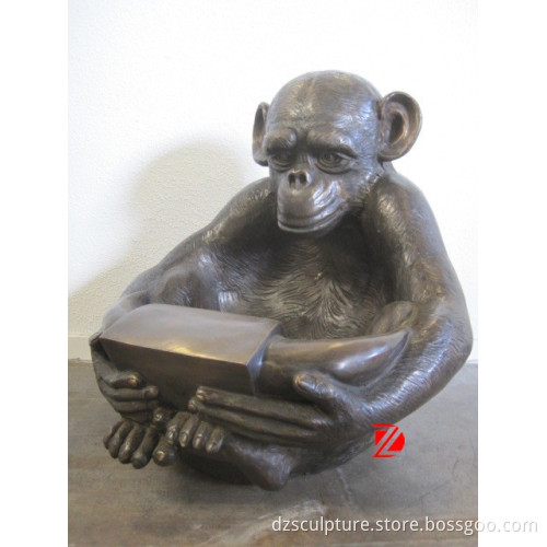 Bronze baby monkey statue scupture